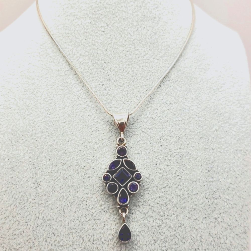 Sterling Silver Tanzanite Necklace